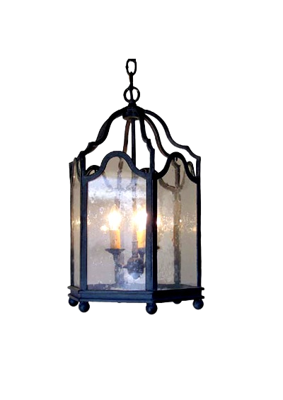 Cielo Blue Glass Lantern Pendant